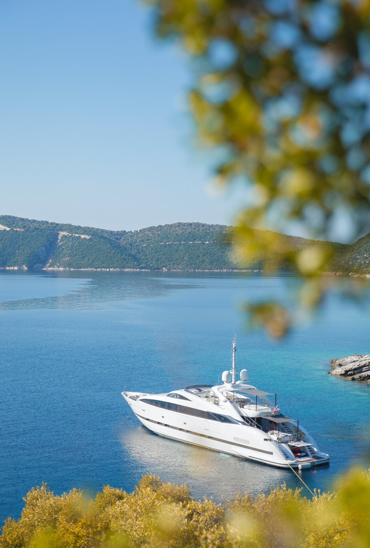Docked yacht